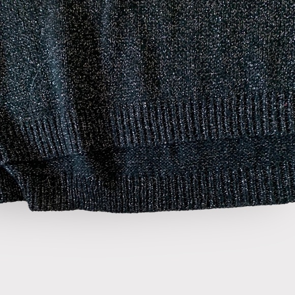 Nicole Benisti XL Sparkly crew neck black long sleeve thin sweater - Picture 7 of 9